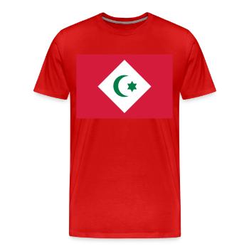 Drapeau de la République du Rif - T-shirt bio Premium Homme - rouge - Devant - Damien (186cm)