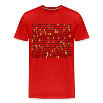 e & pi Eulersche Zahl PI - Männer Premium Bio T-Shirt - Rot - Vorne - Damien (186cm)