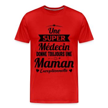 Médecin fête des mères future maman métier - T-shirt bio Premium Homme - rouge - Devant - Damien (186cm)