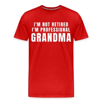 Professional Grandma - Men's Premium Organic T-Shirt - red - Front - Damien (186cm)