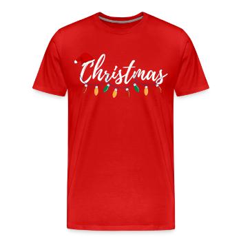 Cadeau de Noël - T-shirt bio Premium Homme - rouge - Devant - Damien (186cm)