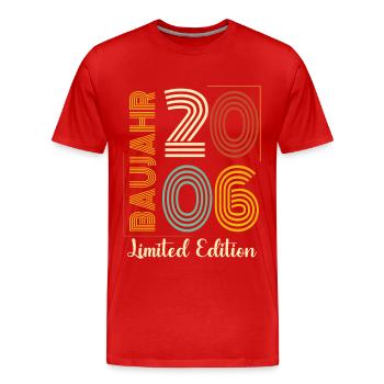 Baujahr 2006 - Männer Premium Bio T-Shirt - Rot - Vorne - Damien (186cm)