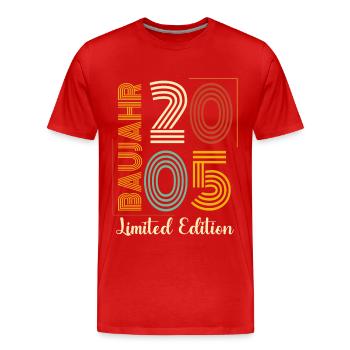 Baujahr 2005 - Männer Premium Bio T-Shirt - Rot - Vorne - Damien (186cm)
