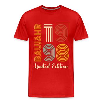 Baujahr 1998 - Männer Premium Bio T-Shirt - Rot - Vorne - Damien (186cm)