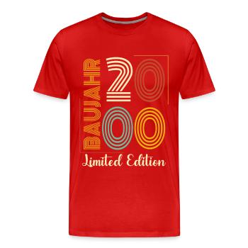 Baujahr 2000 - Männer Premium Bio T-Shirt - Rot - Vorne - Damien (186cm)