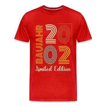 Baujahr 2002 - Männer Premium Bio T-Shirt - Rot - Vorne - Damien (186cm)