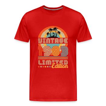 Jahrgang Jahrgang 1983 Geburtstagsgeschenk - Männer Premium Bio T-Shirt - Rot - Vorne - Damien (186cm)
