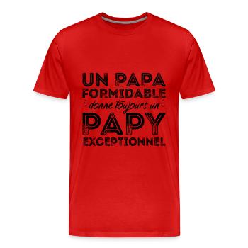 Papy exceptionnel ! - T-shirt bio Premium Homme - rouge - Devant - Damien (186cm)