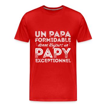 Papy exceptionnel ! - T-shirt bio Premium Homme - rouge - Devant - Damien (186cm)