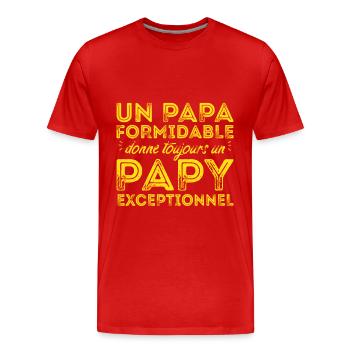 Papy exceptionnel ! - T-shirt bio Premium Homme - rouge - Devant - Damien (186cm)