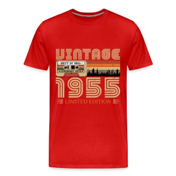 1955 Anniversaire 1955 Vintage Anniversaire 1955 - T-shirt bio Premium Homme - rouge - Devant - Damien (186cm)