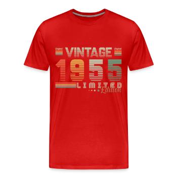 1955 Anniversaire 1955 Vintage Anniversaire 1955 - T-shirt bio Premium Homme - rouge - Devant - Damien (186cm)