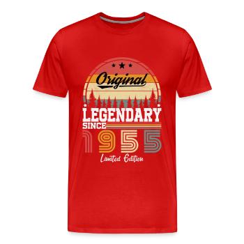 1955 Anniversaire 1955 Vintage Anniversaire 1955 - T-shirt bio Premium Homme - rouge - Devant - Damien (186cm)