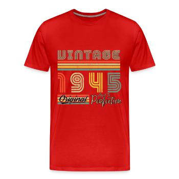 1945 Anniversaire 1945 Vintage Anniversaire 1945 - T-shirt bio Premium Homme - rouge - Devant - Damien (186cm)