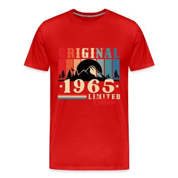 Original 1965 Vintage 1965 Anniversary 1965 - Men's Premium Organic T-Shirt - red - Front - Damien (186cm)
