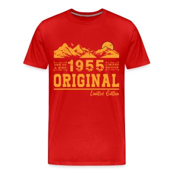1955 Anniversaire 1955 Vintage Anniversaire 1955 - T-shirt bio Premium Homme - rouge - Devant - Damien (186cm)