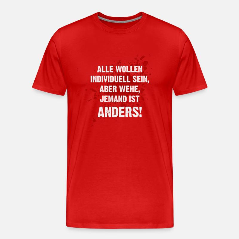 Anders sein - Männer Premium Bio T-Shirt - Rot