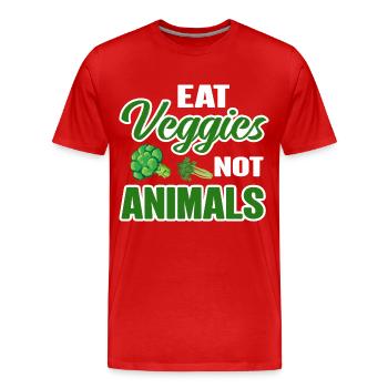 Vegan Veganism - Men's Premium Organic T-Shirt - red - Front - Damien (186cm)