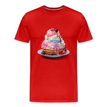 Ice Cream - Men's Premium Organic T-Shirt - red - Front - Damien (186cm)