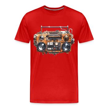 Boom box - Men's Premium Organic T-Shirt - red - Front - Damien (186cm)