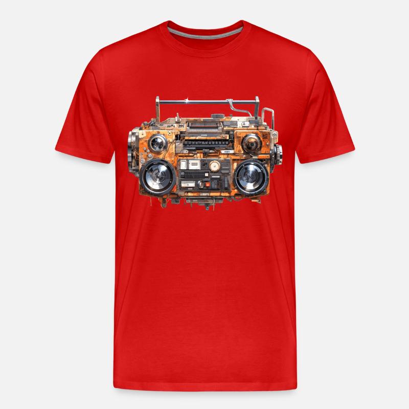 Ghettoblaster - Männer Premium Bio T-Shirt - Rot