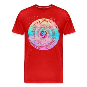 Om symbol Om sign, mandala om, yoga yogi - Men's Premium Organic T-Shirt - red - Front - Damien (186cm)