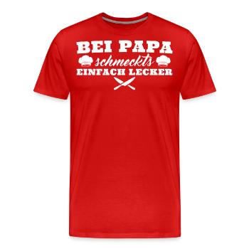 Küchenchef Papa Vatertag Koch - Männer Premium Bio T-Shirt - Rot - Vorne - Damien (186cm)