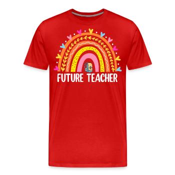 Future Teacher - Men's Premium Organic T-Shirt - red - Front - Damien (186cm)