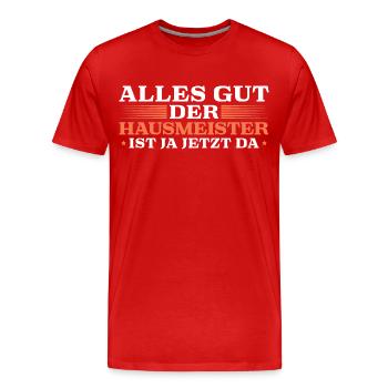 Hauswart Facility Manager Hausmeister - Männer Premium Bio T-Shirt - Rot - Vorne - Damien (186cm)