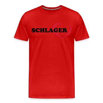 SCHLAGER - Männer Premium Bio T-Shirt - Rot - Vorne - Damien (186cm)