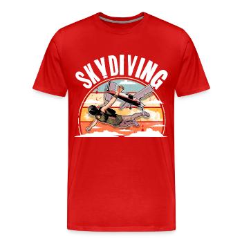 Skydiving Parachuting Parachute - Men's Premium Organic T-Shirt - red - Front - Damien (186cm)