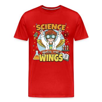 La science me donne des ailes - T-shirt bio Premium Homme - rouge - Devant - Damien (186cm)