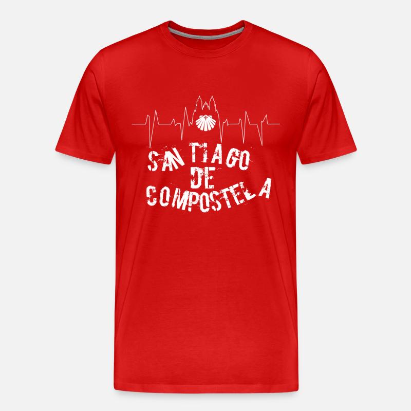Saint-Jacques-de-Compostelle Cathédrale du Chemin de Saint-Jacques - T-shirt bio Premium Homme - rouge