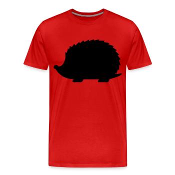 Hedgehog Silhouette animal idée cadeau petite - T-shirt bio Premium Homme - rouge - Devant - Damien (186cm)
