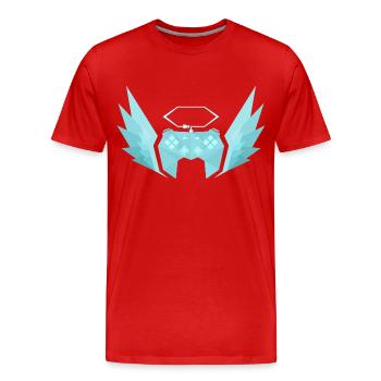 Controller with joins (pastel turquoise) - Men's Premium Organic T-Shirt - red - Front - Damien (186cm)