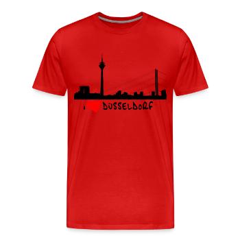 J'aime Dusseldorf - T-shirt bio Premium Homme - rouge - Devant - Damien (186cm)