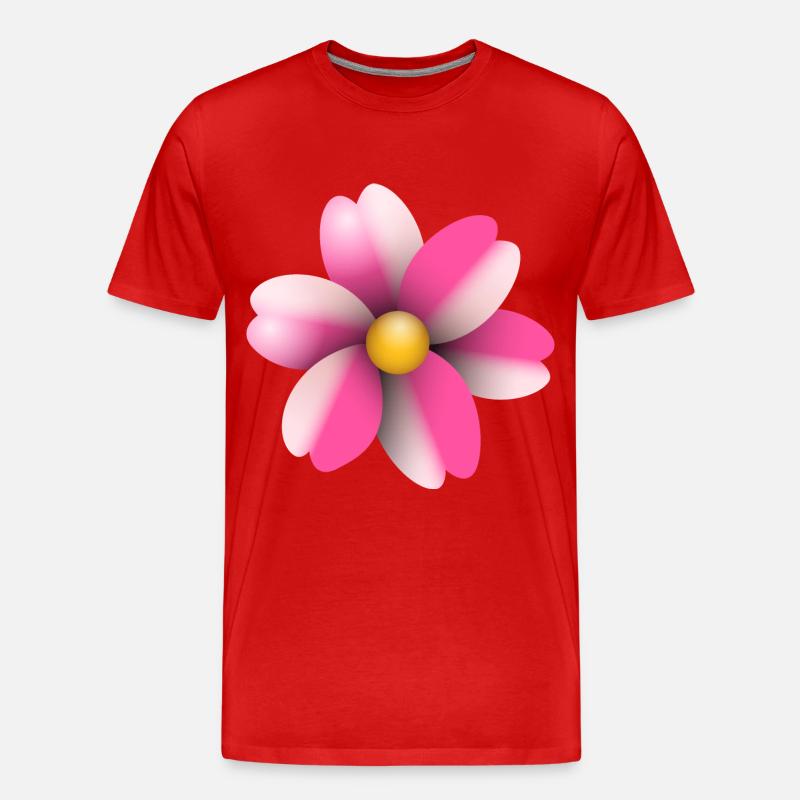 rosa Blüte - Männer Premium Bio T-Shirt - Rot