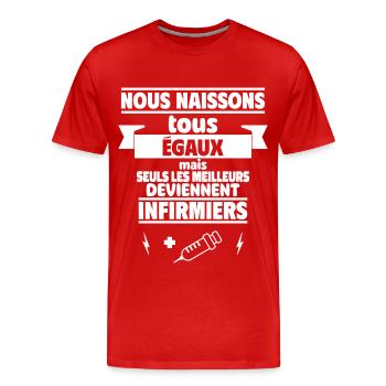 les meilleurs infirmiers - T-shirt bio Premium Homme - rouge - Devant - Damien (186cm)