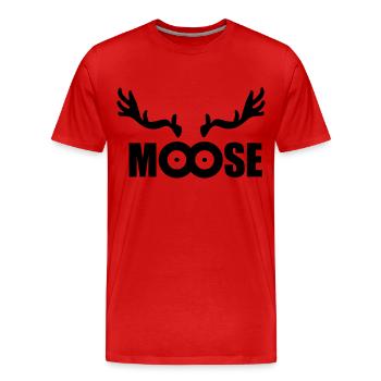 Moose (black) - Männer Premium Bio T-Shirt - Rot - Vorne - Damien (186cm)