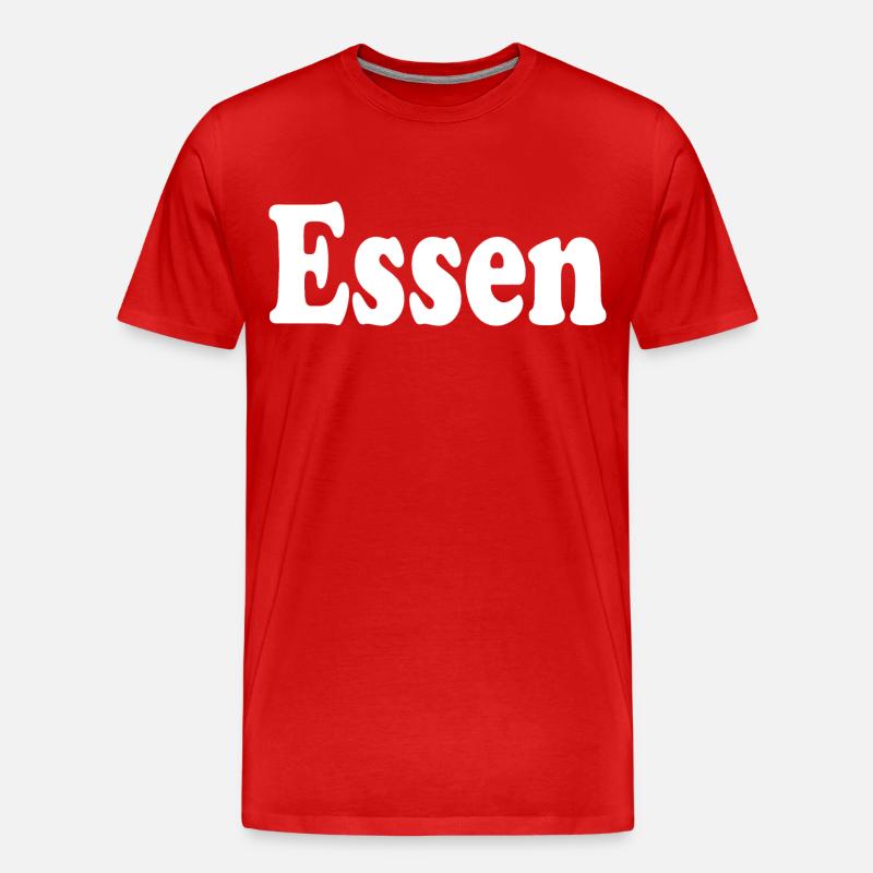 essen - Männer Premium Bio T-Shirt - Rot