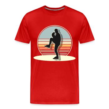 Baseball - Männer Premium Bio T-Shirt - Rot - Vorne - Damien (186cm)
