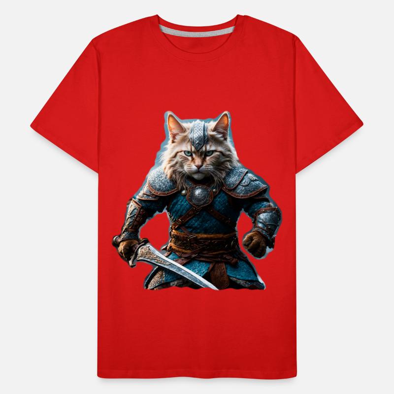 Wikinger-Katze Männer Premium Bio T-Shirt