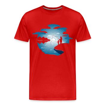 Fishing Father Son - Men's Premium Organic T-Shirt - red - Front - Damien (186cm)