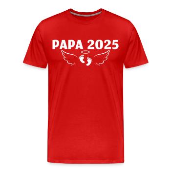 Schwangerschaft verkünden Werdender Papa 2025 - Männer Premium Bio T-Shirt - Rot - Vorne - Damien (186cm)