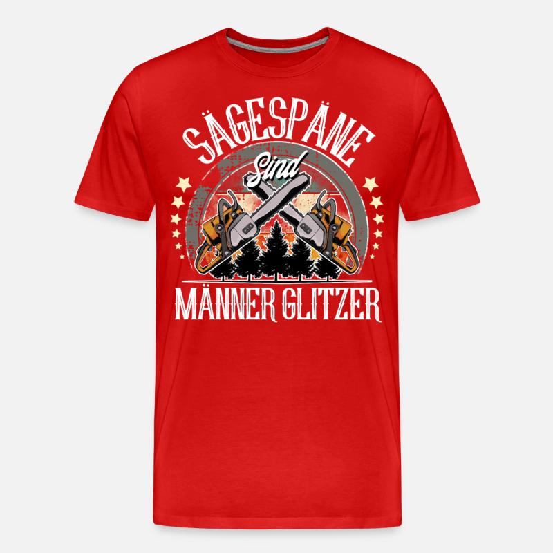 Holzfäller - Männer Premium Bio T-Shirt - Rot