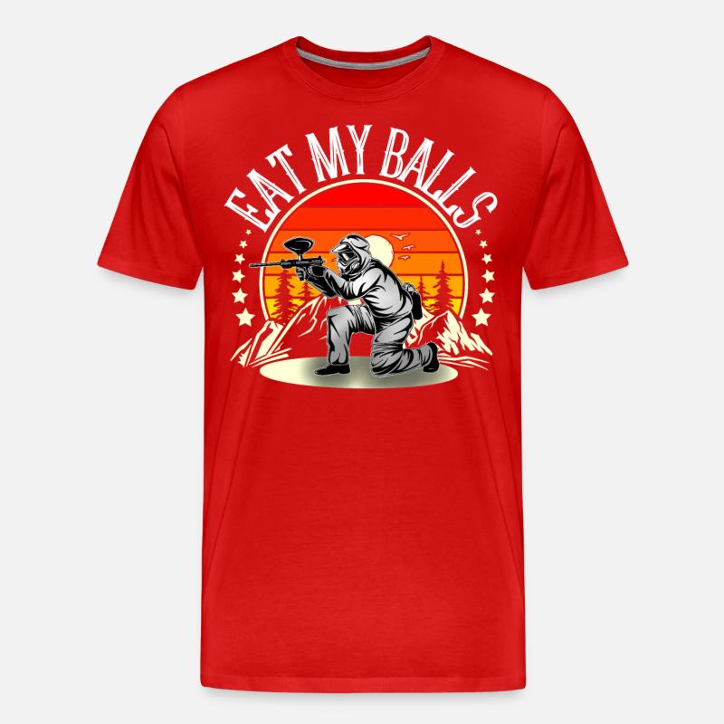 Paintball - Männer Premium Bio T-Shirt - Rot