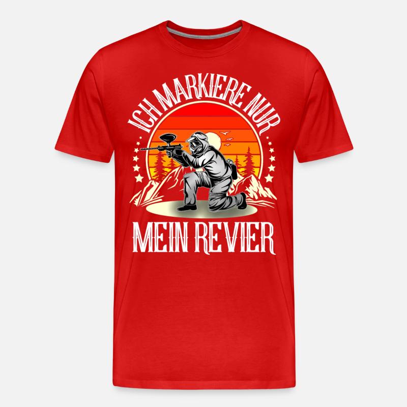 Paintball - Männer Premium Bio T-Shirt - Rot