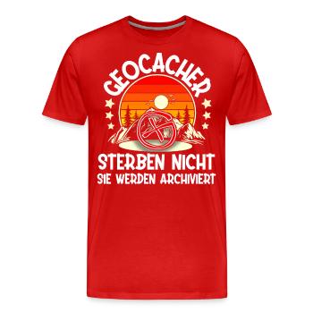 Geocaching Geocacher Geocache - Männer Premium Bio T-Shirt - Rot - Vorne - Damien (186cm)