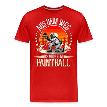 Paintball - Männer Premium Bio T-Shirt - Rot - Vorne - Damien (186cm)
