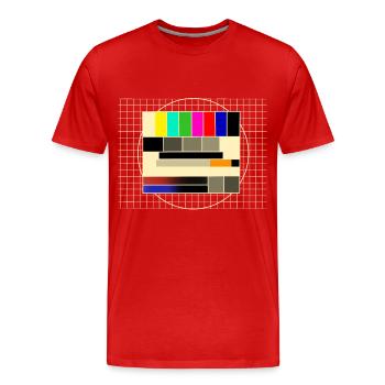 Test image transmission pause - Men's Premium Organic T-Shirt - red - Front - Damien (186cm)
